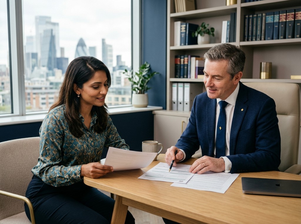 Immigration advisor consulting with a client